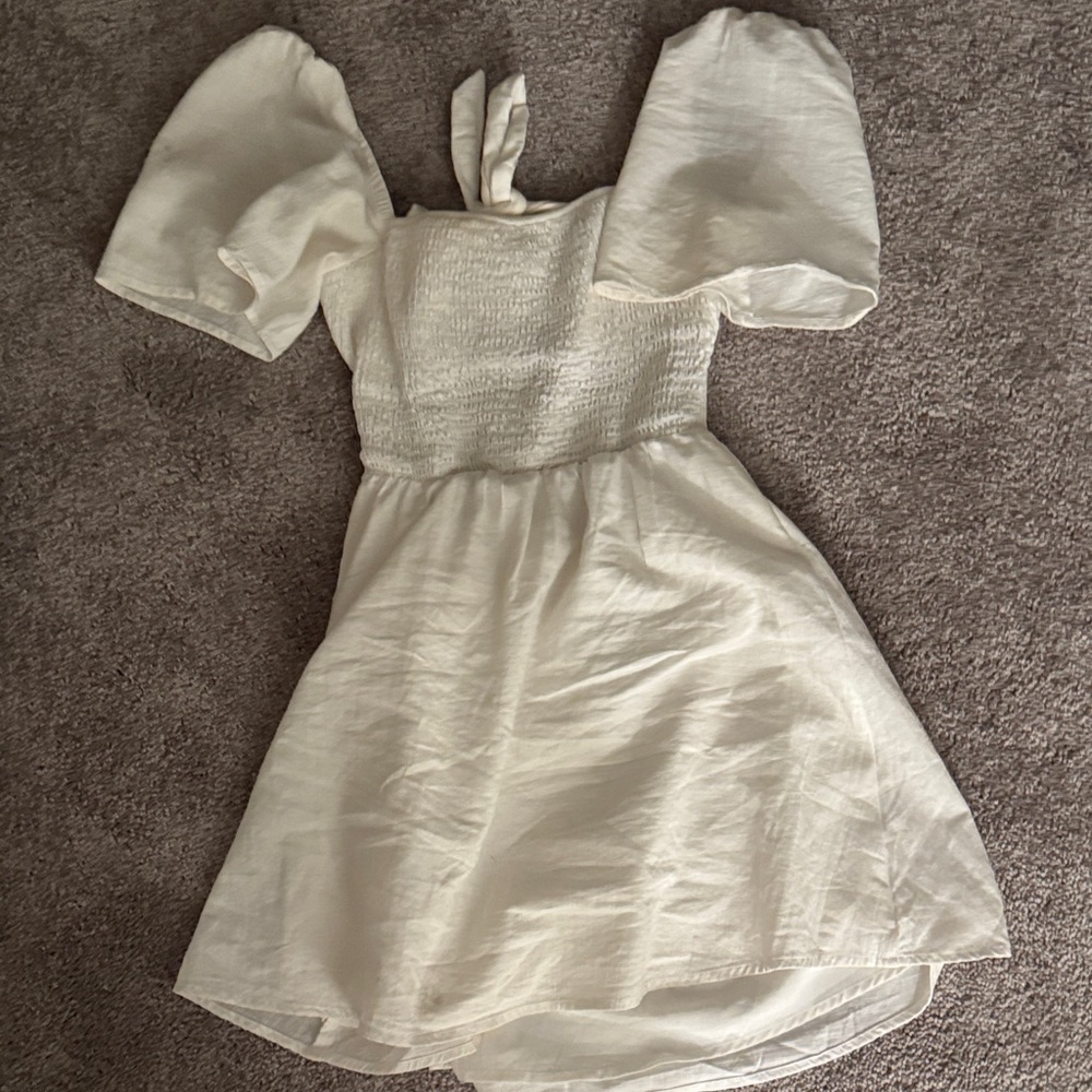 Princess Polly Cream Puff Sleeve Kids Dress